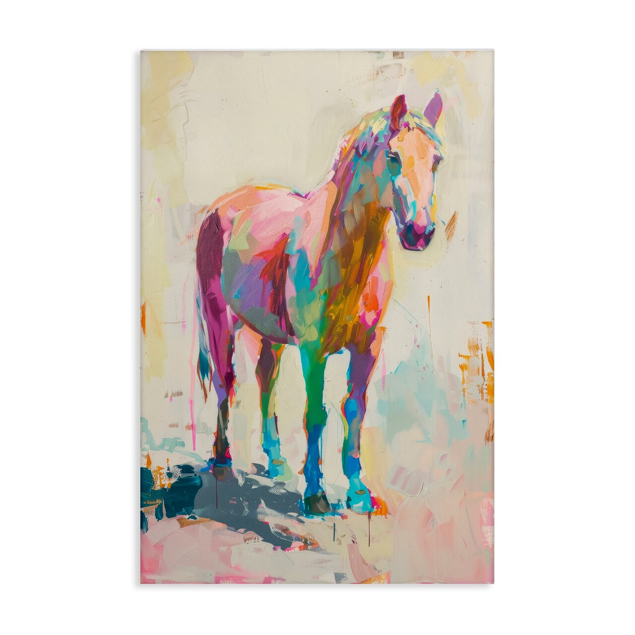 Stupell Industries Sunset Hued Horse Canvas Wall Art Design by Petal Prints Design